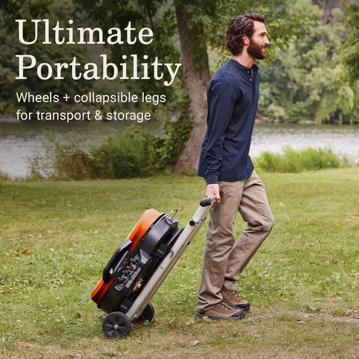 Coleman RoadTrip 285 Portable Stand-Up Propane Grill with 3 Adjustable Burners & Instastart Ignition, 20,000 BTUs of Power for Outdoor Cooking