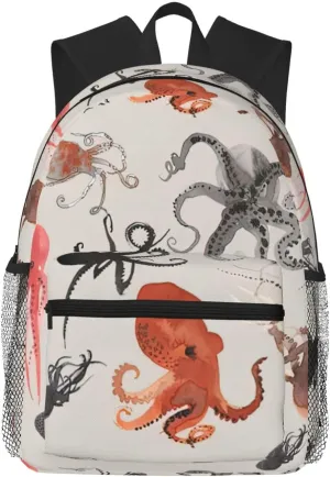 Color Octopus Print Lightweight And Comfortable Duffel Bag, Casual Daypack, Multipurpose Backpack