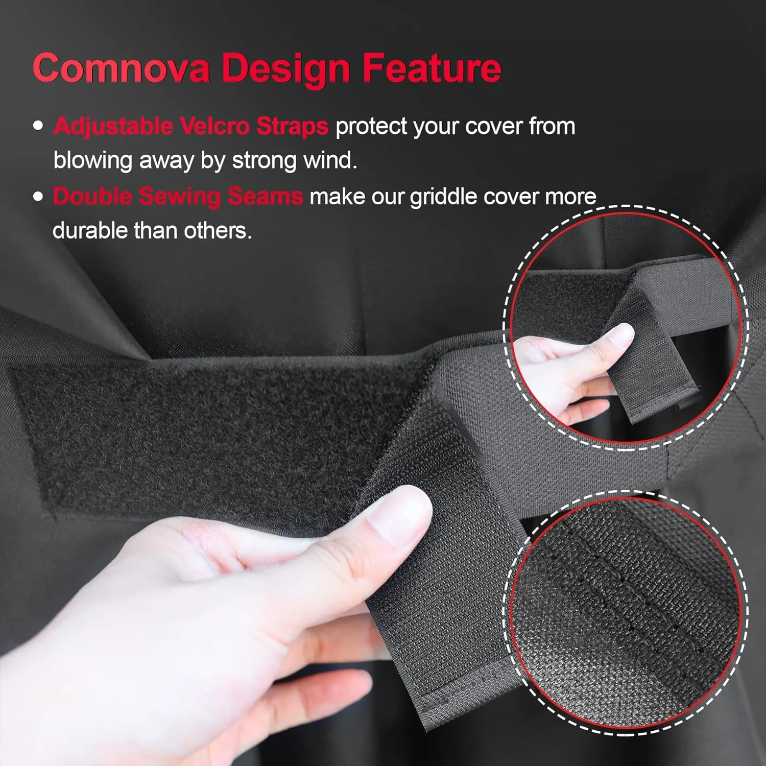 Comnova Grill Cover 30 Inch - 7105 BBQ Cover for Weber Spirit 210 Gas Grill Heavy Duty & Waterproof, Barbecue Cover for Weber Spirit E-210 Grill with Side Trays Fold Down (NOT Fit Spirit II E-210)