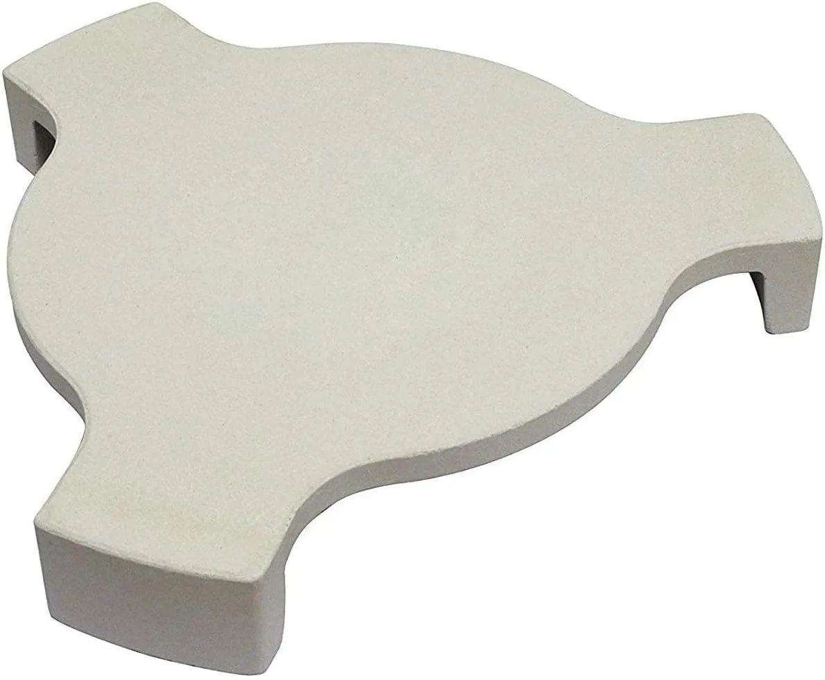 Conveggtor Big Green Egg Plate Setter Heat Deflector with 3 Legs, Setter, Smoking Stone for 18 in Large Grill, Kamado Chargriller Akorn Kamado, White