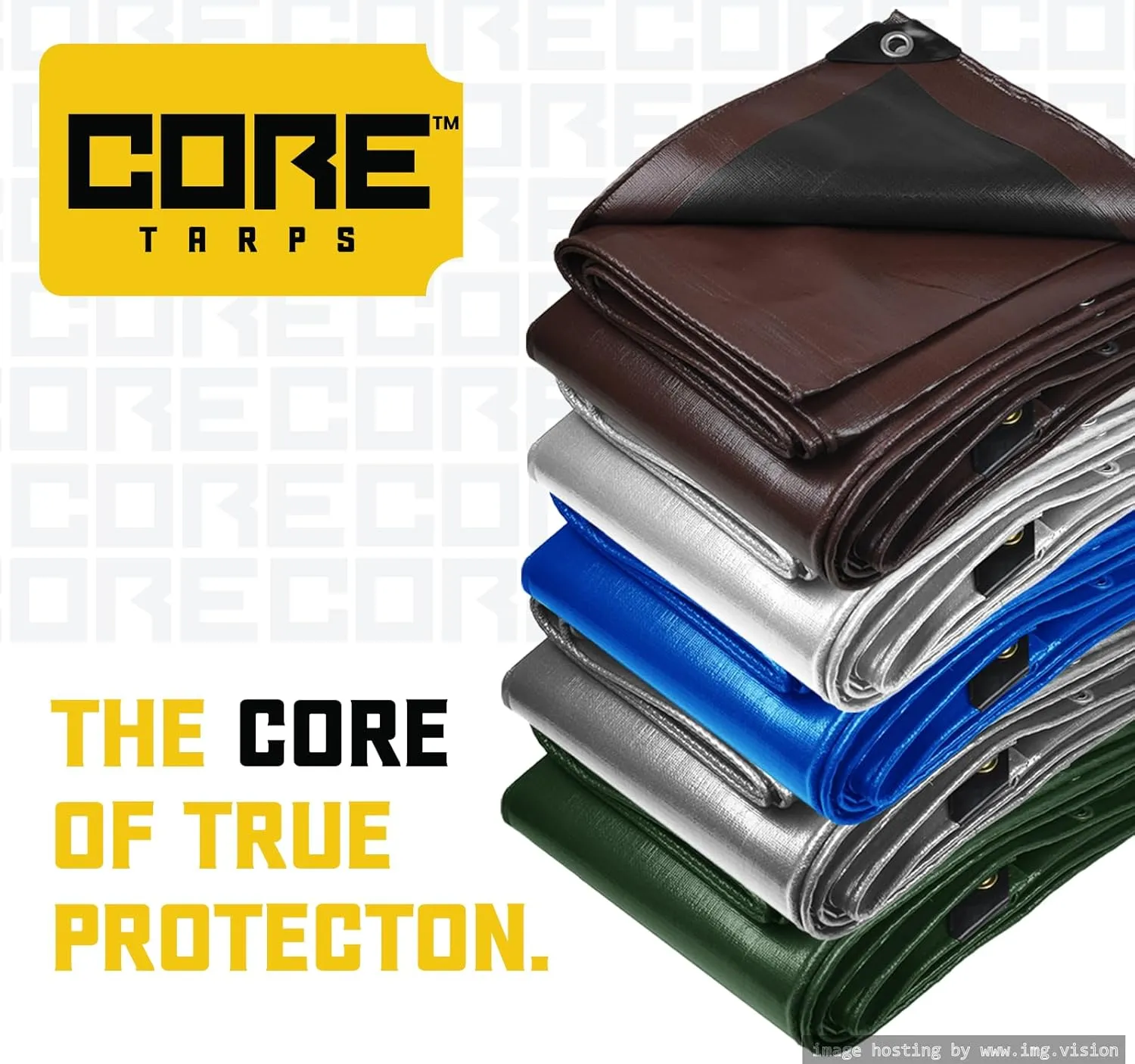 Core Tarps Extreme Heavy Duty 20 Mil Tarp Cover, Waterproof, UV Resistant, Rip and Tear Proof, Poly Tarpaulin with Reinforced Edges for Roof, Camping, Patio, Pool, Boat (White 20′ X 20′)