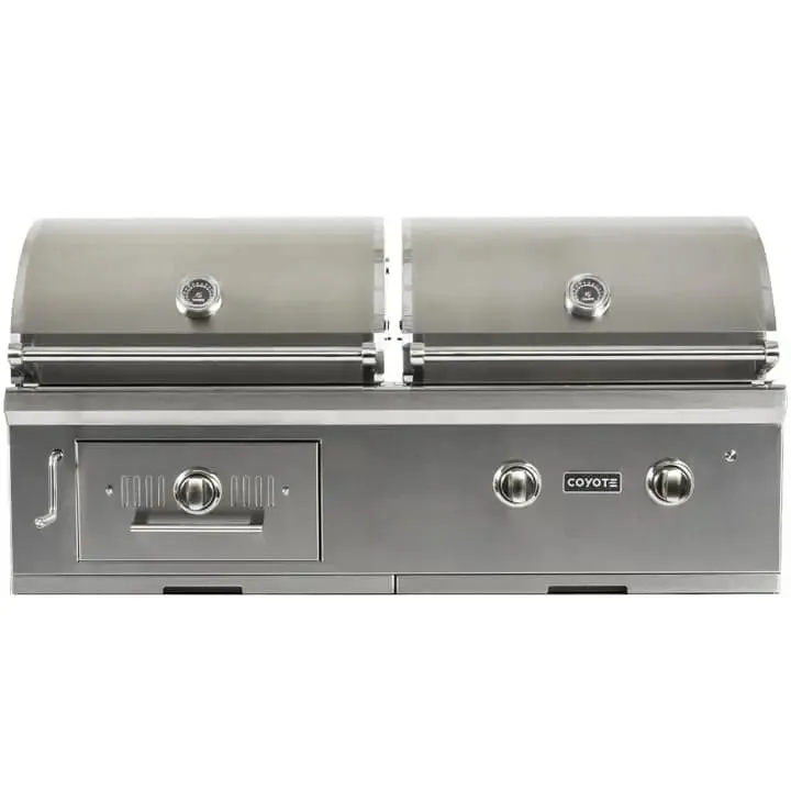 Coyote C1HY50NG 50 Inch Built-in Charcoal and Gas Dual Fuel Hybrid Grill