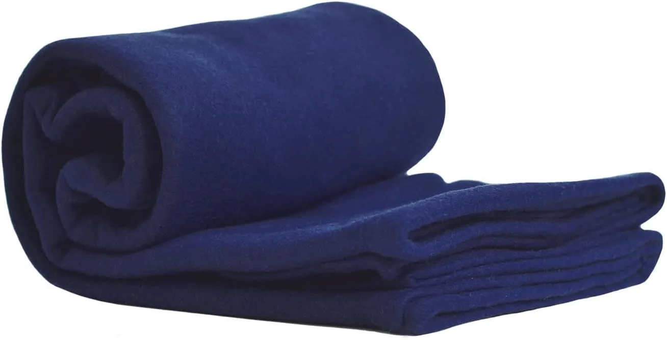 Cozy-Soft Microfleece Travel Blanket, 50x60 Inch, Lightweight, Compact, Perfect for Airplane and Car, PGA Navy