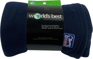 Cozy-Soft Microfleece Travel Blanket, 50x60 Inch, Lightweight, Compact, Perfect for Airplane and Car, PGA Navy