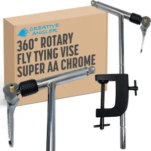 CREATIVE ANGLER - 360° Rotary Fly Tying Vise, Essential Fly Tying Tool for Fly Fishing, Holds Fly Tying Hooks Securely, Portable Fly Tying Equipment, Jig Tying Kit with Bench Clamp
