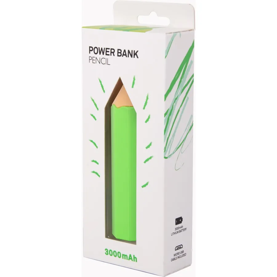 Crest Pencil Powerbank - Blue - Green - Purple - Red - Yellow