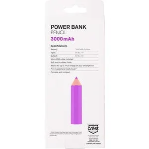 Crest Pencil Powerbank - Blue - Green - Purple - Red - Yellow