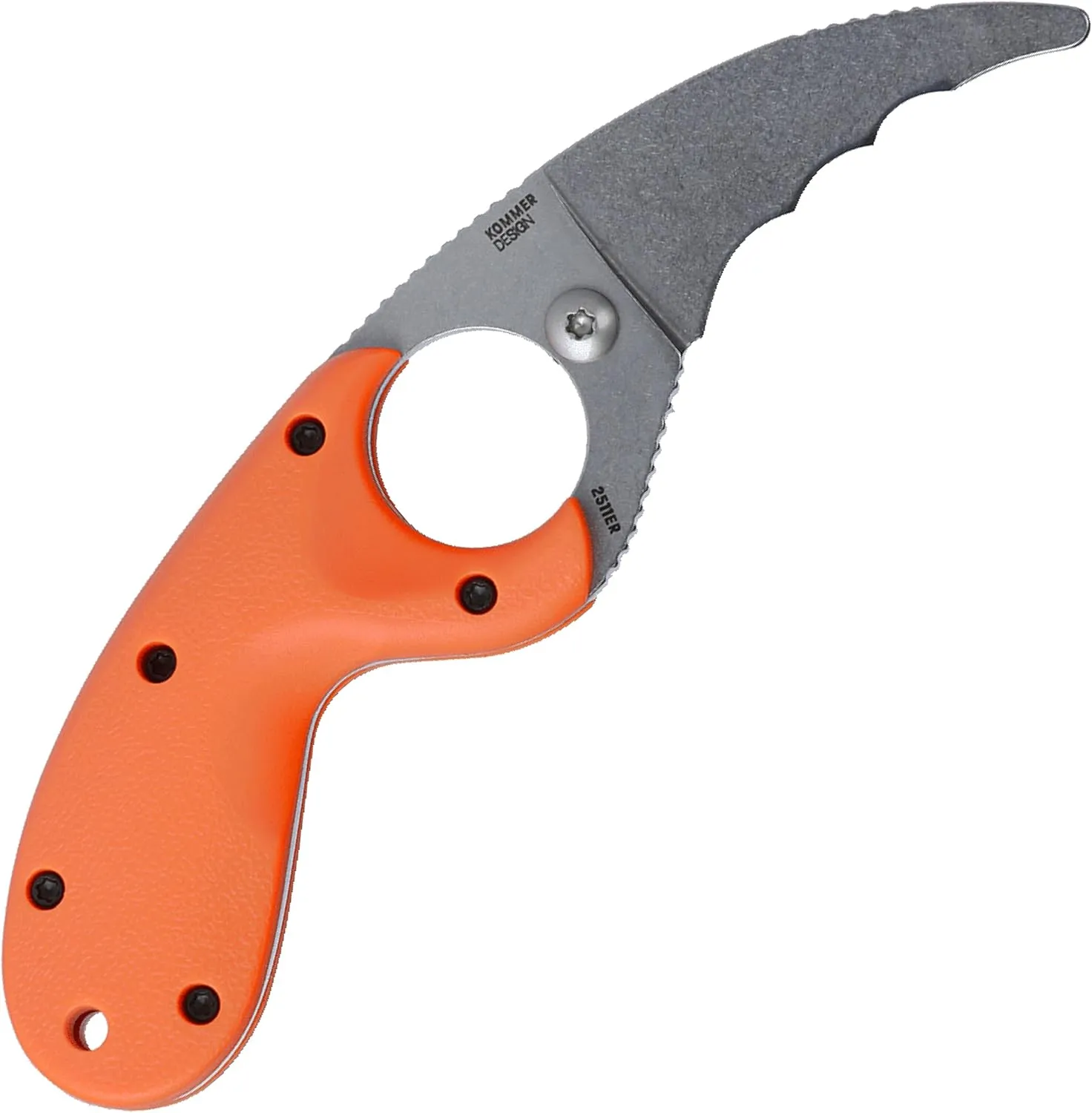 CRKT Bear Claw Emergency Rescue Fixed Blade Knife with Sheath: Hawkbill with AUS 8 Steel Blade, Glass-Reinforced Nylon Handle, 2511ER