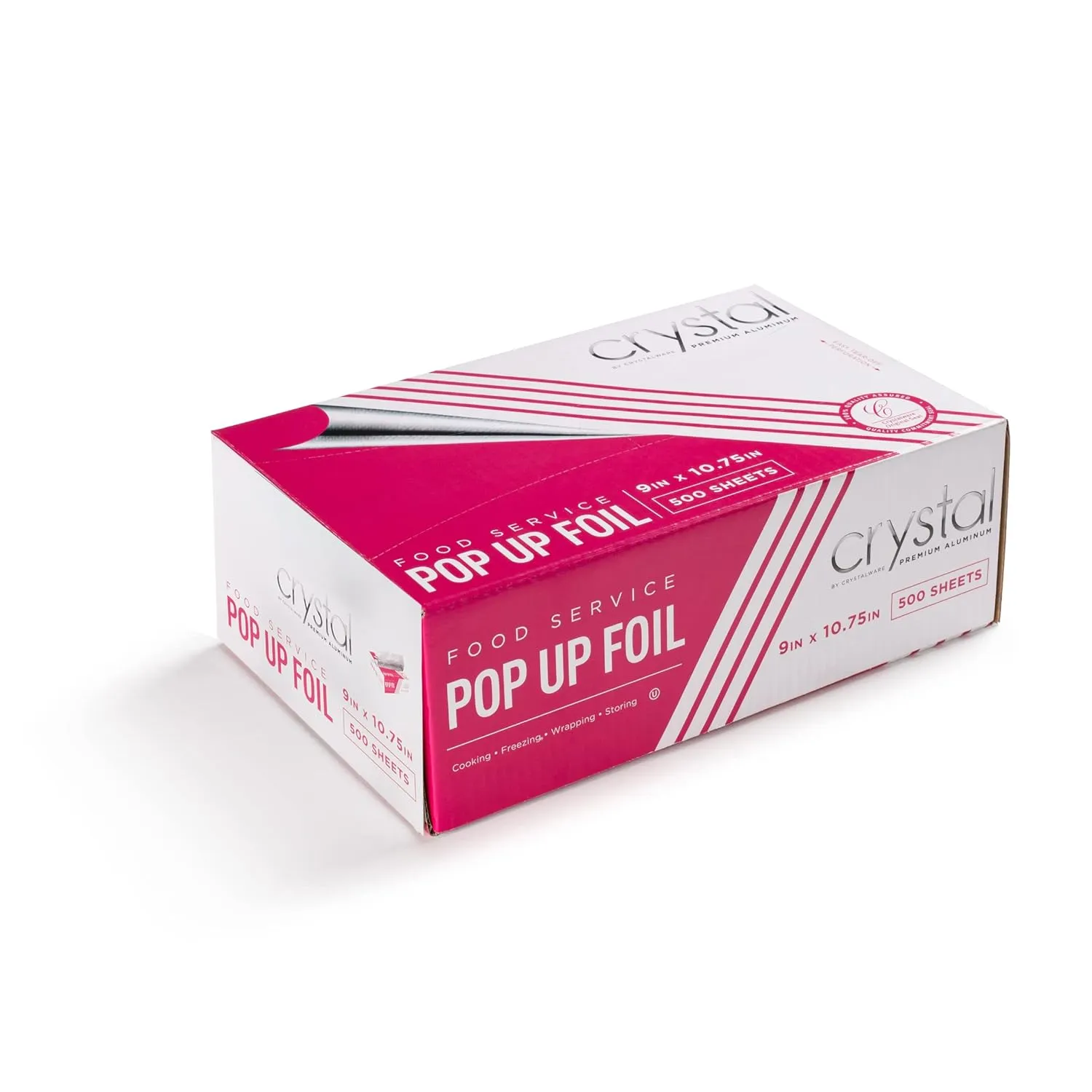 Crystal by crystalware FPU9103000B Premium Aluminum Foil Pop Up Sheets, 9" x 10.75" 500 Sheets