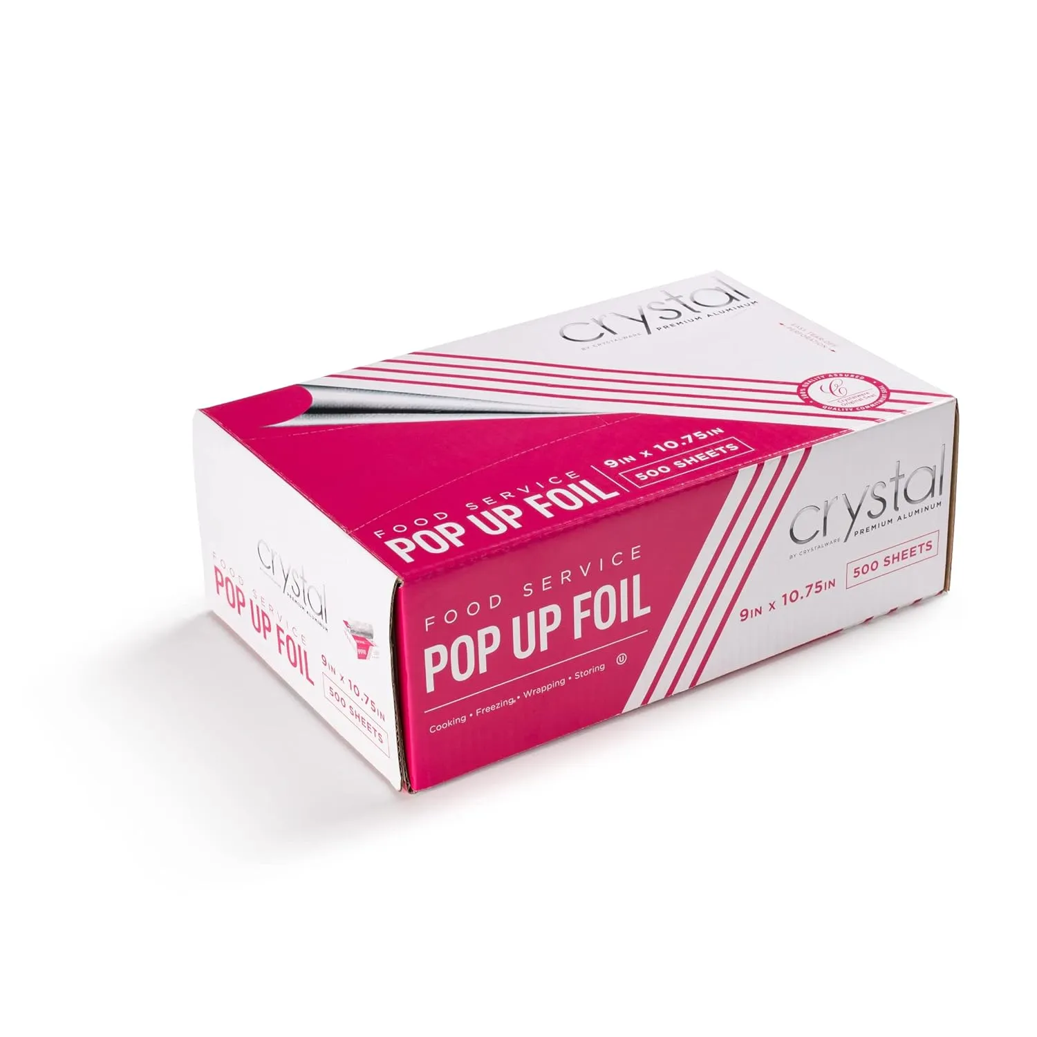Crystal by crystalware FPU9103000B Premium Aluminum Foil Pop Up Sheets, 9" x 10.75" 500 Sheets