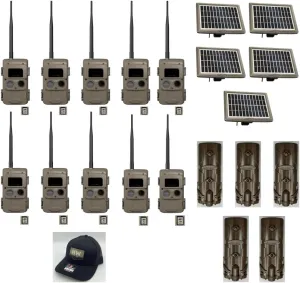 Cuddeback 10 Long Range IR L Series Cameras 5 Solar Banks Models PW-3600 5 Battery Banks Models P21-001 10 16GB SD Cards New