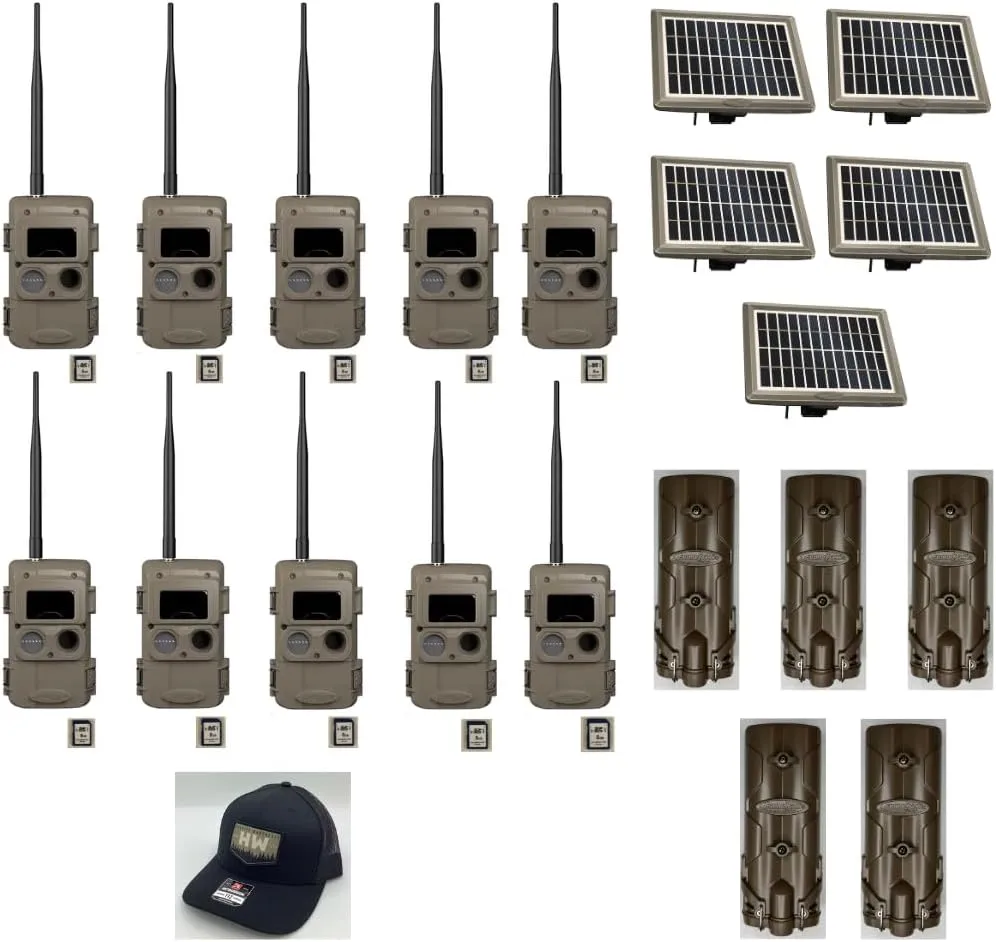 Cuddeback 10 Long Range IR L Series Cameras 5 Solar Banks Models PW-3600 5 Battery Banks Models P21-001 10 16GB SD Cards New