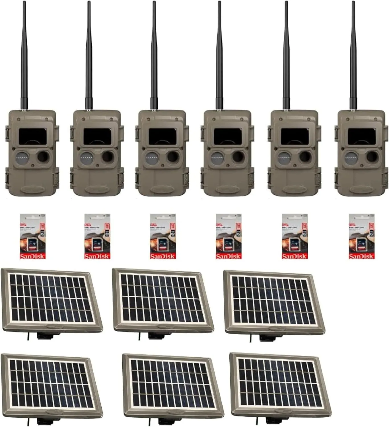 Cuddeback 6 Long Range IR Cameras L Series 6 Solar Power Bank Models PW-3600 6 16GB SD Cards 1 Hunters Warehouse Hat New