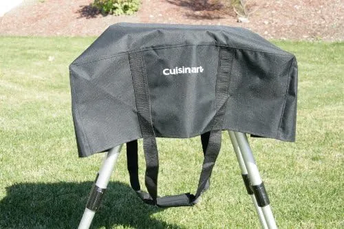 Cuisinart Portable Gas Grill with 150 sq. in. Cooking Surface and Tote Cover - Portable Tabletop Propane Grill for Camping, Tailgating