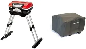 Cuisinart Portable Gas Grill with 150 sq. in. Cooking Surface and Tote Cover - Portable Tabletop Propane Grill for Camping, Tailgating