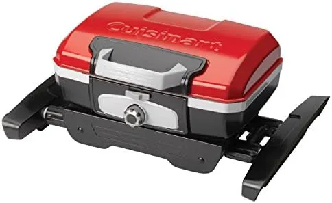 Cuisinart Portable Gas Grill with 150 sq. in. Cooking Surface and Tote Cover - Portable Tabletop Propane Grill for Camping, Tailgating
