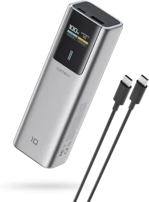 CUKTECH 10 Power Bank 10000mAh, 100W USB C Portable Charger with Smart Display, PD3.0 Fast Charging External Battery Pack for iPhone 16/15/14/13, Samsung, MacBook, Dell, Steam Deck and More