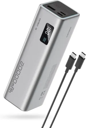 CUKTECH 15 SE Power Bank 20000mAh 65W Laptop Charger, 3-Port USB C Portable Charger, PD 3.0 Fast Charging External Battery Pack for iPhone 16/15/14 Series, Samsung, MacBook, Dell, Steam Deck, and More