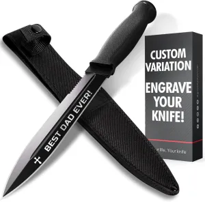Custom Knife for Men and Women - Personalized Idea Gifts - Engraved Gifts for Dad Husband Boyfriend Wife Girlfriend - Customized Fixed Knives for Birthday - Unique Present 2503 PS