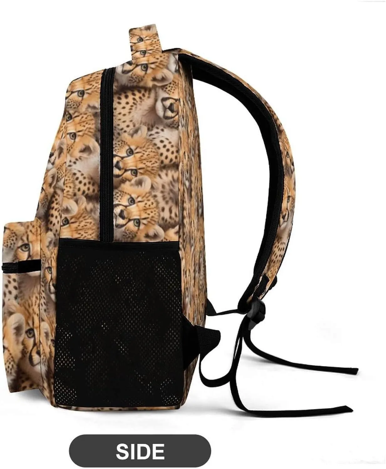 Custom Leopard School Backpack for Kids Girls Boys, 16 Inch Cute Cheetah Themed Bookbag, Personalized School Backpack for Students Children, Lightweight, Large Capacity