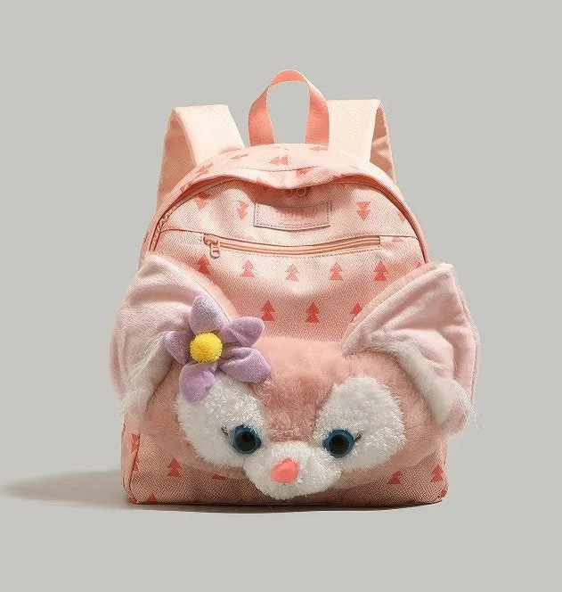 Cute Light Purple StellaLou Plush Face Pocket Schoolbag