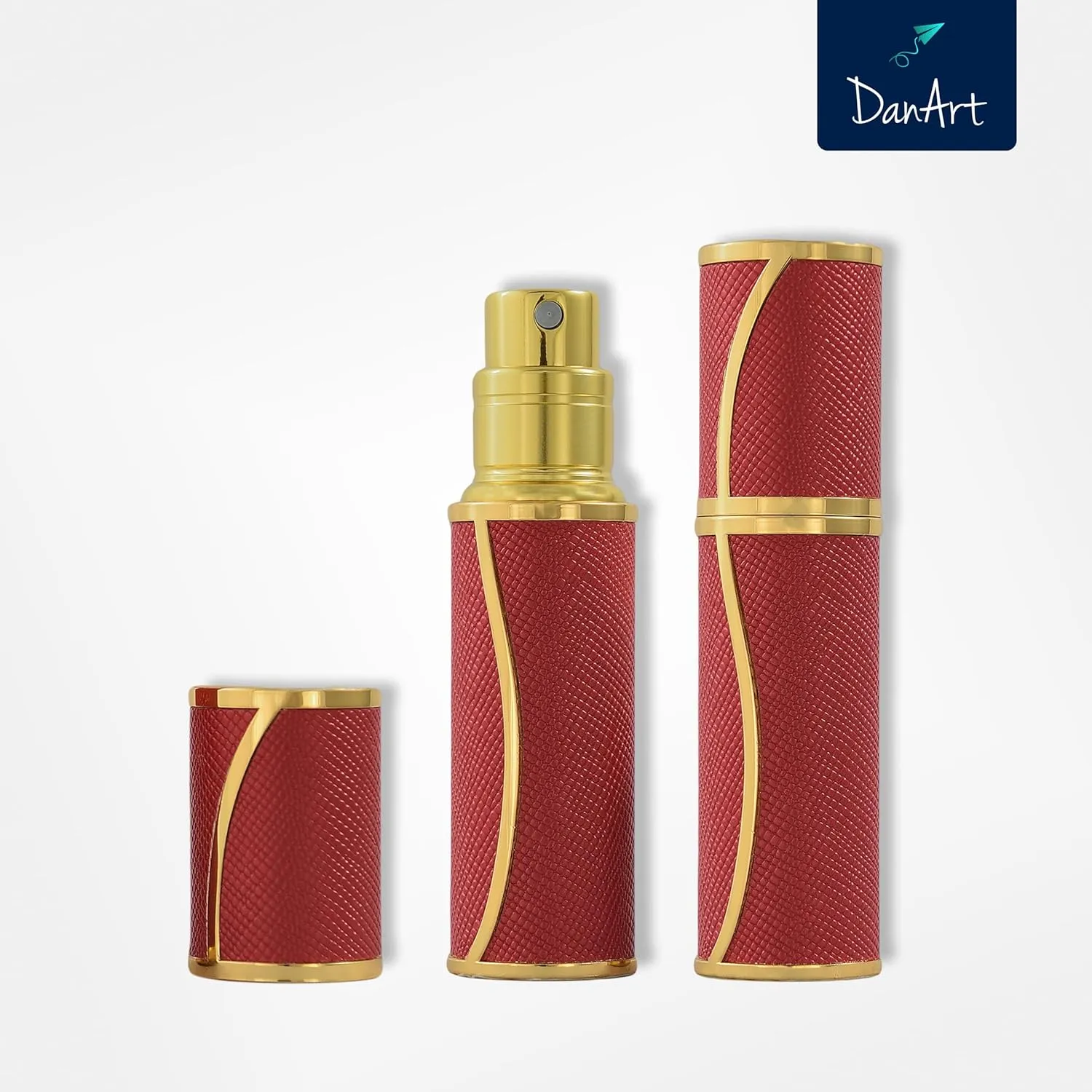 DanArt Refillable Travel Perfume Bottle Spray 5ml (Red)