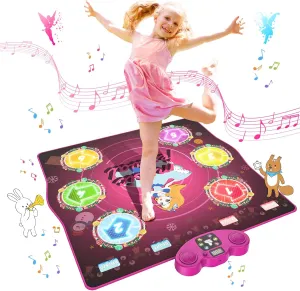 Dance Mat for Kids Ages 4-8, LED Light-Up Electronic Dance Pad Toys with Bluetooth, 6 Game Modes Kids Dance Mat, 13 Built-in Music, Birthdays, Christmas, Xmas, New Year Gift for Girls/Boys/Children
