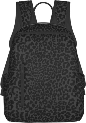 Dark Gray Black Leopard Cheetah Print backpack for Men Women bookbags,laptop backpack carrying bag casual lightweight travel sports day packs