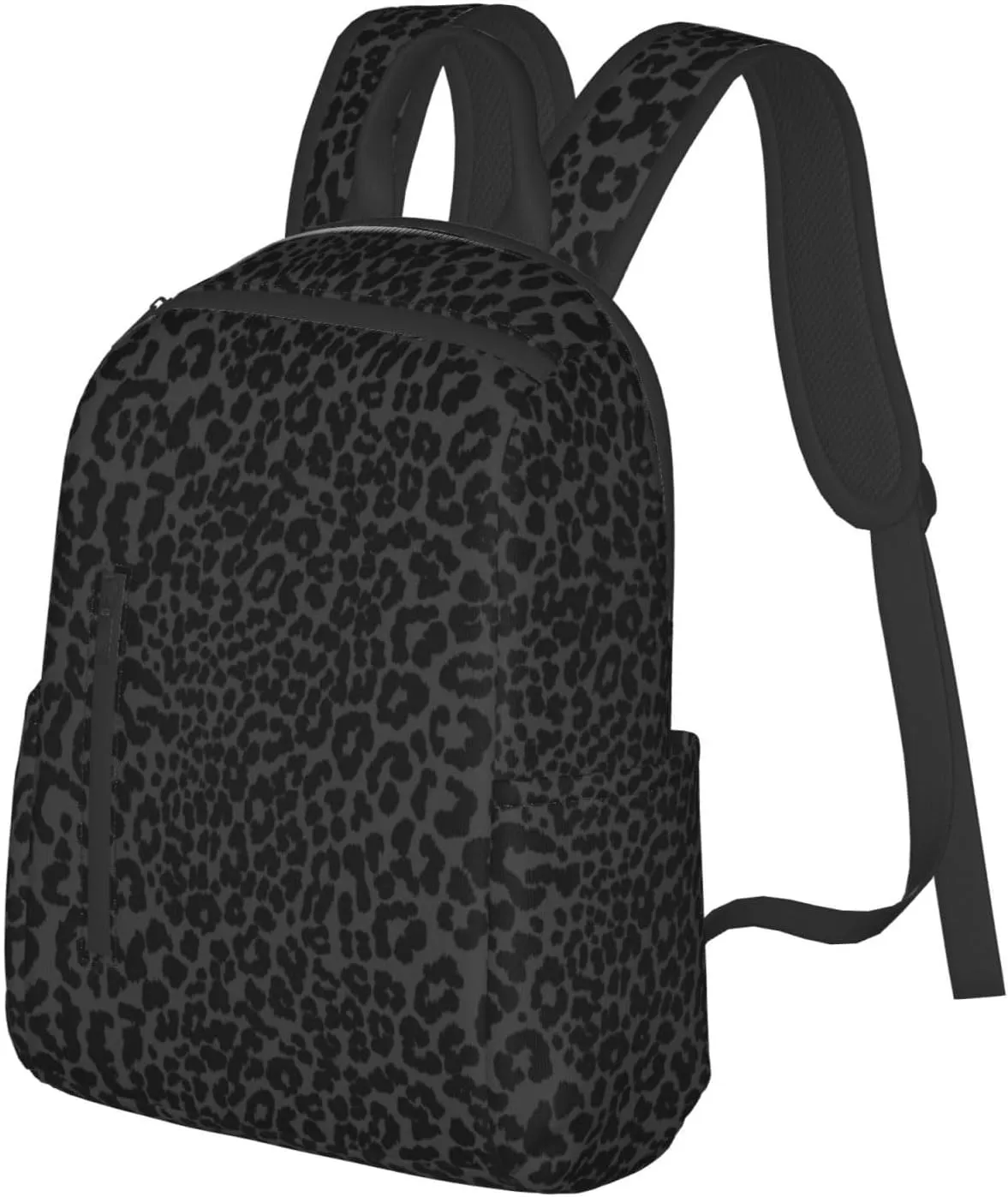 Dark Gray Black Leopard Cheetah Print backpack for Men Women bookbags,laptop backpack carrying bag casual lightweight travel sports day packs