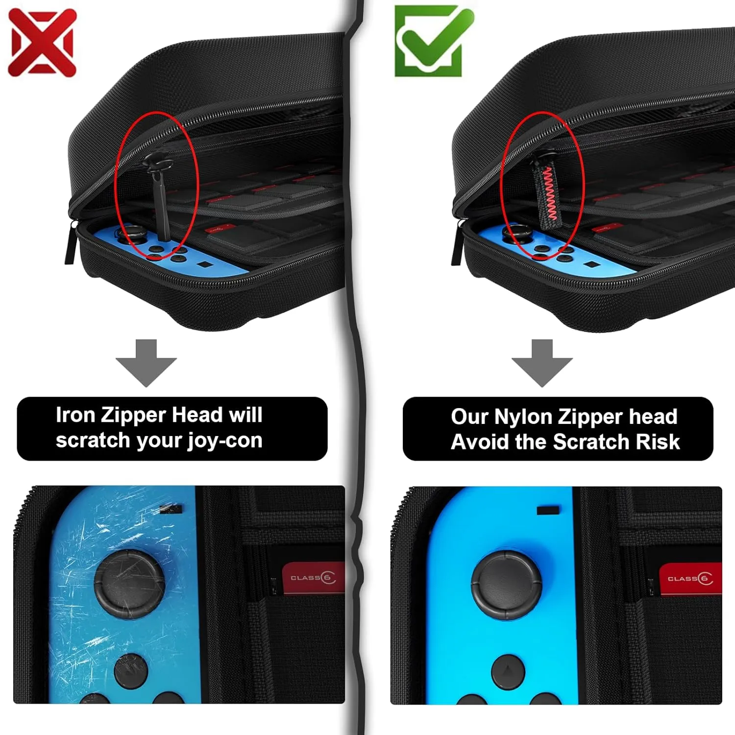daydayup Switch Carrying Case Compatible with Nintendo Switch/Switch OLED, with 20 Games Cartridges Protective Hard Shell Travel Carrying Case Pouch for Console & Accessories, Black
