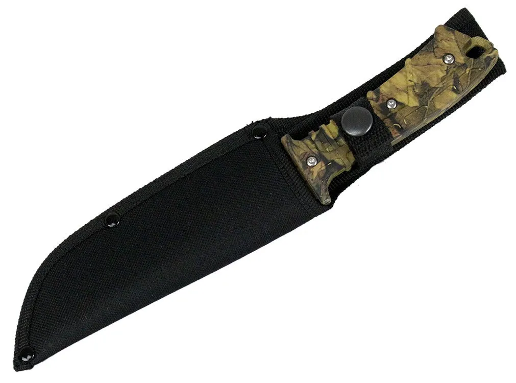 Defender Xtreme Full Tang Hunting Knife Woodland Brown Camo 9292