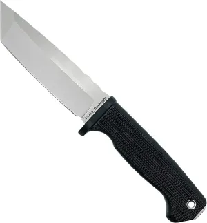 Demko Knives FreeReign Fixed Blade Knife 5" AUS-10A Satin Drop Point or Tanto w/Sheath & Belt Loop (Tanto/Black/Grey)
