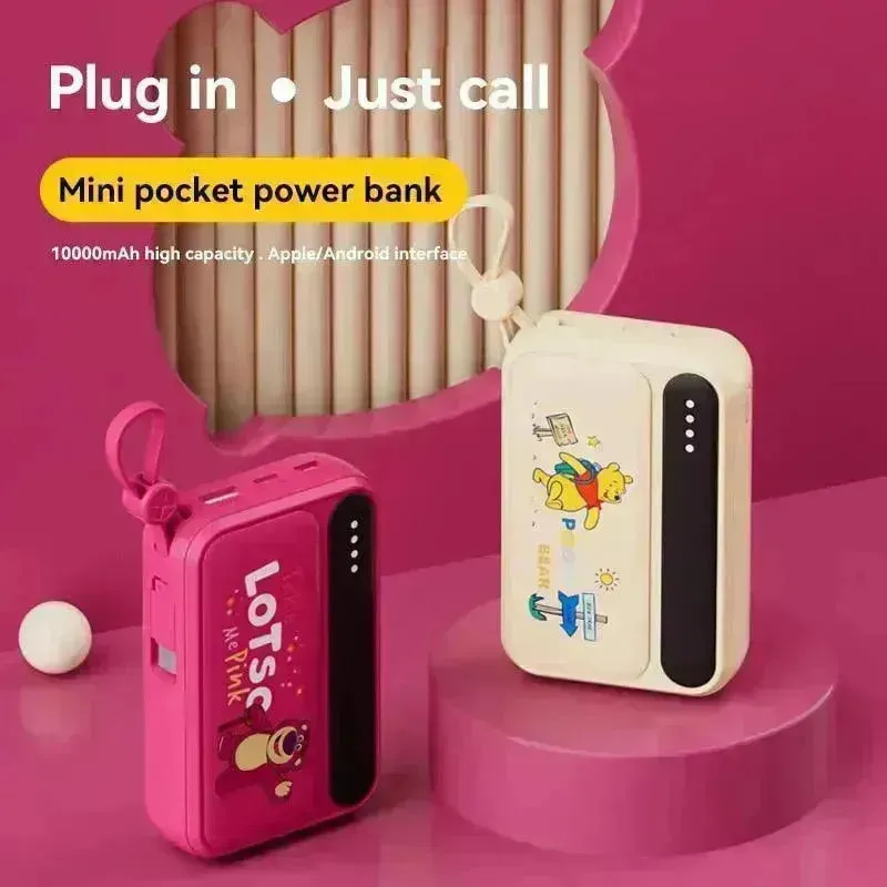 Disney Fast-Charging Power Bank With Built-in Data Cable