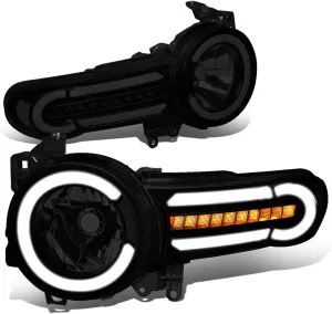 DNA MOTORING HL-LB-FJC07-BK-SM-CL1 Smoke Lens Headlights With LED DRL   Sequential Signal Compatible with 07-14 FJ Cruiser
