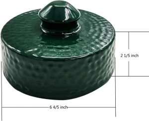 Dracarys Grill Chimney Top Vent Cap Ceramic Damper Top Big Green Color Egg Accessories,Big Grill Green Egg Parts Replacement for Medium,Large and XLarge Big Green Charcoal Grill Egg