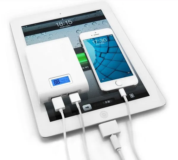 Dual usb LCD power bank 12000mah portable backup battery charger power bank