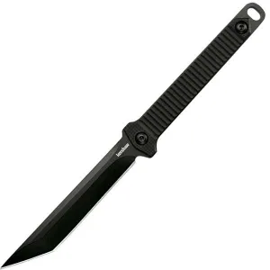 Dune, Black Handle, Black Full-Tang Plain w-Lanyard, Clam