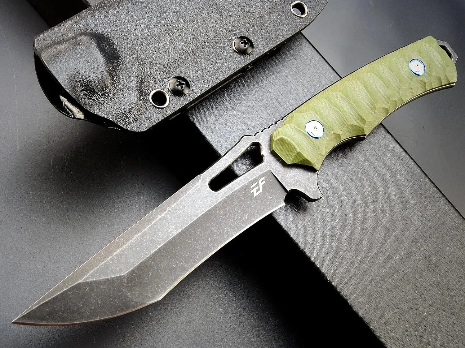 Eafengrow EF132 Fixed Blade Knife, DC53 Steel Blade,G10 Handle Full Tang EDC Fixed Knifes Straight Knife for Working Camping Hunting with Kydex Sheath