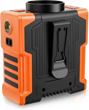 EasyAcc 10000 mAh Wasit Clip on Belt Fan, Portable Neck Fan, 20000RPM Strong Airflow, 10-24H Cooling Time, 3 Speeds, Flashlight Wearable Waist Fan for Outdoor Workers/Farms/Travel (with Lanyard)
