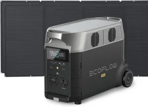 EF ECOFLOW Solar Generator 3.6KWh DELTA Pro with 2X400W Portable Solar Panel, 23% High Efficiency, 5 AC Outlets, 120V/3600W, for Home Backup Outdoors Camping RV Emergency