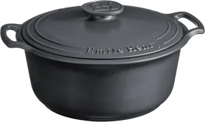 Emile Henry Made in France SUBLIME Ceramic 6 qt. Round Dutch Oven, Graphite