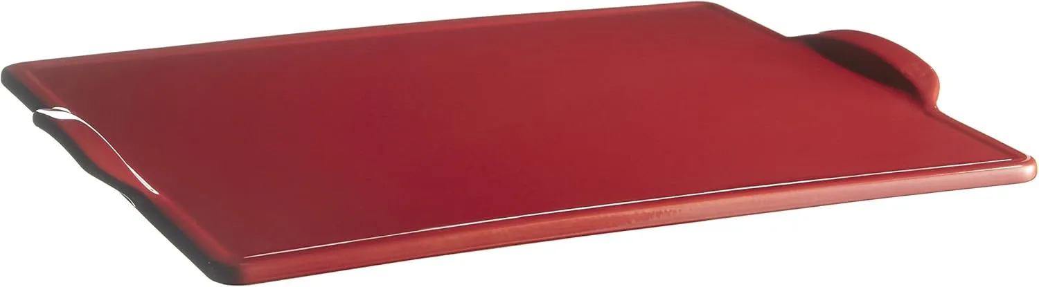 Emile Henry Rectangular Pizza Grill/Oven Stone, 19.6" x 14.0", Burgundy