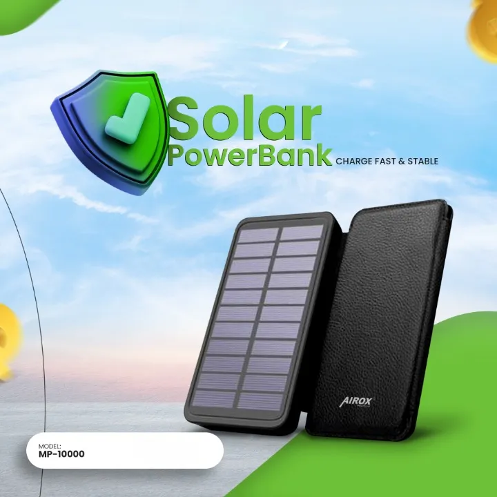 Energy Convenient Bank MP-10000 Solution Your Sustainable Solar Airox Power Solar Retro-inspired -