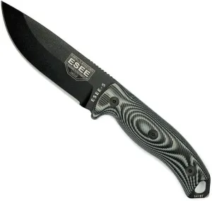 ESEE-5 Fixed Blade Knife, 3D Contoured Handle, 1095 Carbon Steel, Ambidextrous Kydex Sheath, Made in USA