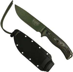 ESEE-6 Fixed Blade Knife, 3D Contoured Handle, 1095 Carbon Steel, Ambidextrous Polymer Sheath, Made in USA