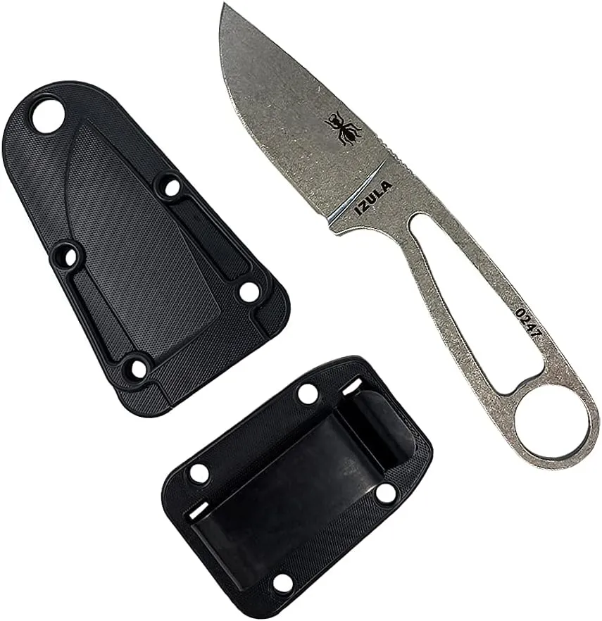 ESEE Izula Fixed Blade Knife w/Molded Polymer Sheath and Clip Plate