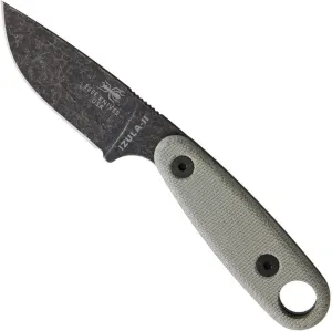 ESEE Knives Izula-II Fixed Blade Knife, w/Micarta Handle, Molded Sheath, & Clip Plate (Black Oxide)