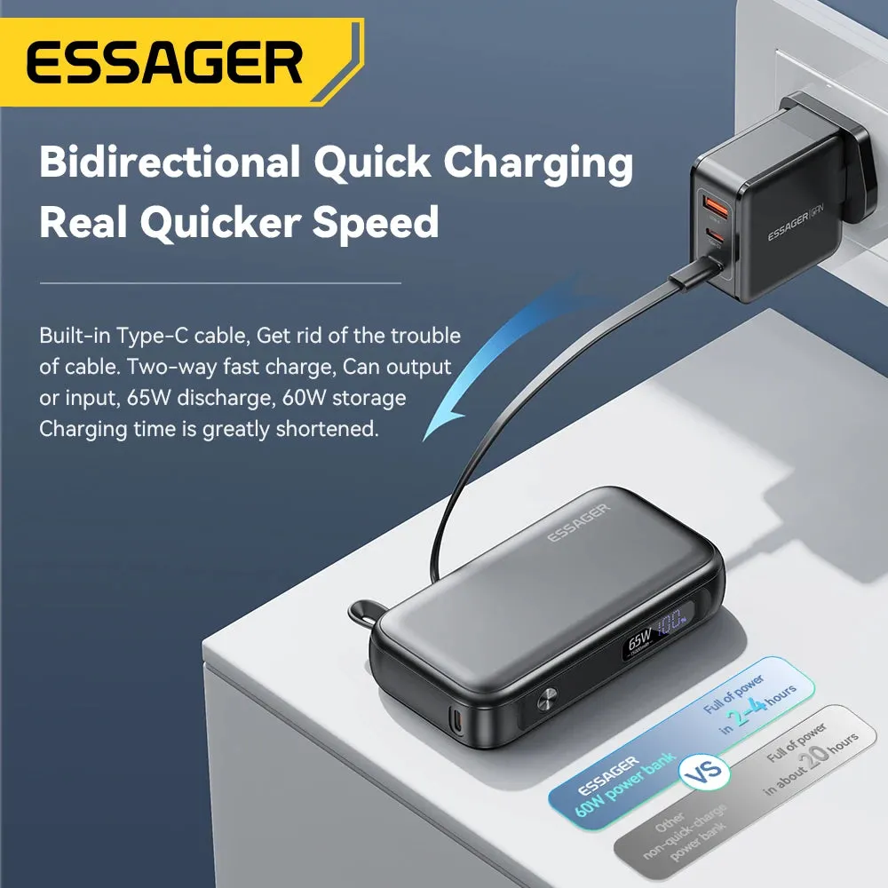 ESSAGER 65W 15000mAh Quick Charging Portable Power Bank