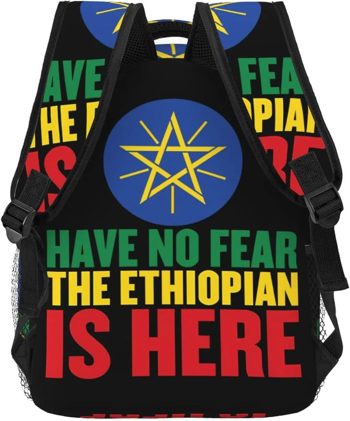 Ethiopia Flag The Ethiopian Is Here Backpack Casual Laptop Backpack Double Shoulder Bag Lightweight Backpack For Women Men Travel