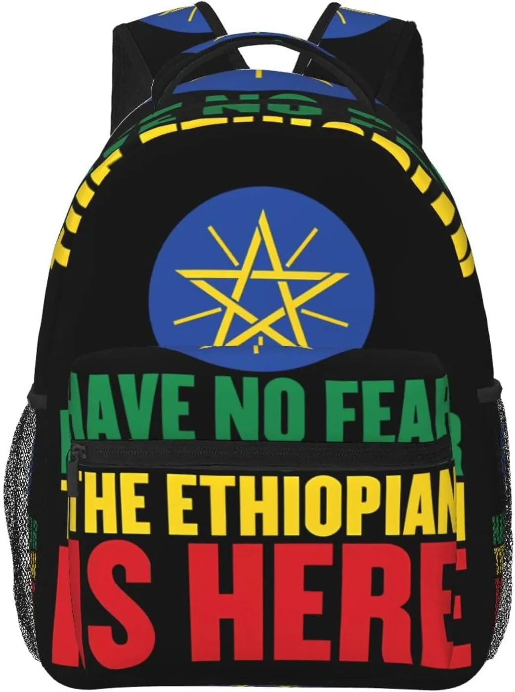Ethiopia Flag The Ethiopian Is Here Backpack Casual Laptop Backpack Double Shoulder Bag Lightweight Backpack For Women Men Travel